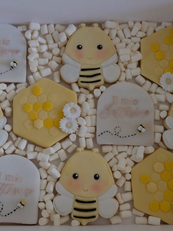 Biscotti decorati per feste a tema api - Dolci di Brunina - Varese
