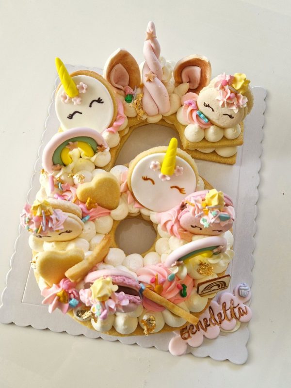Cream tart bambina a tema unicorno - Caramello Salato Lab