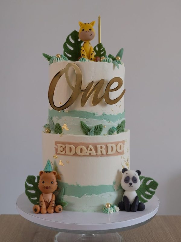 Torta a due piani con animali della savana - Dolci di Brunina - Varese