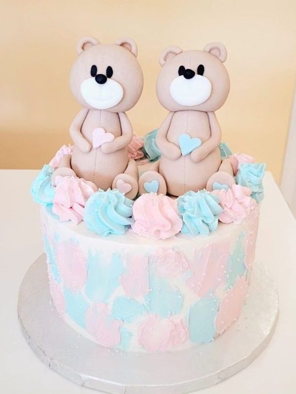 Torta baby shower con orsetti e cuore - Le dolcezze di Liz