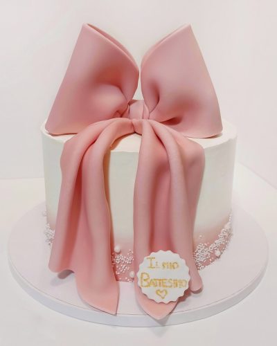 Torta battesimo con fiocco @Scatti_Gustosi
